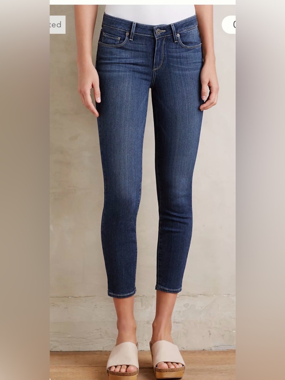 PAIGE Women's Skinny Verdugo Crop Jeans in Dark Blue Wash